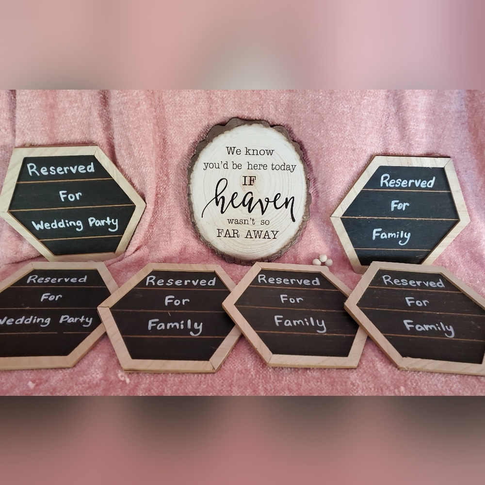 Wedding seating/table reservation signs